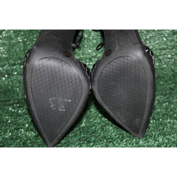 Jessica Simpson Jeweled Pointy Black Stiletto Heels Size 8.5 39 - Picture 10 of 11